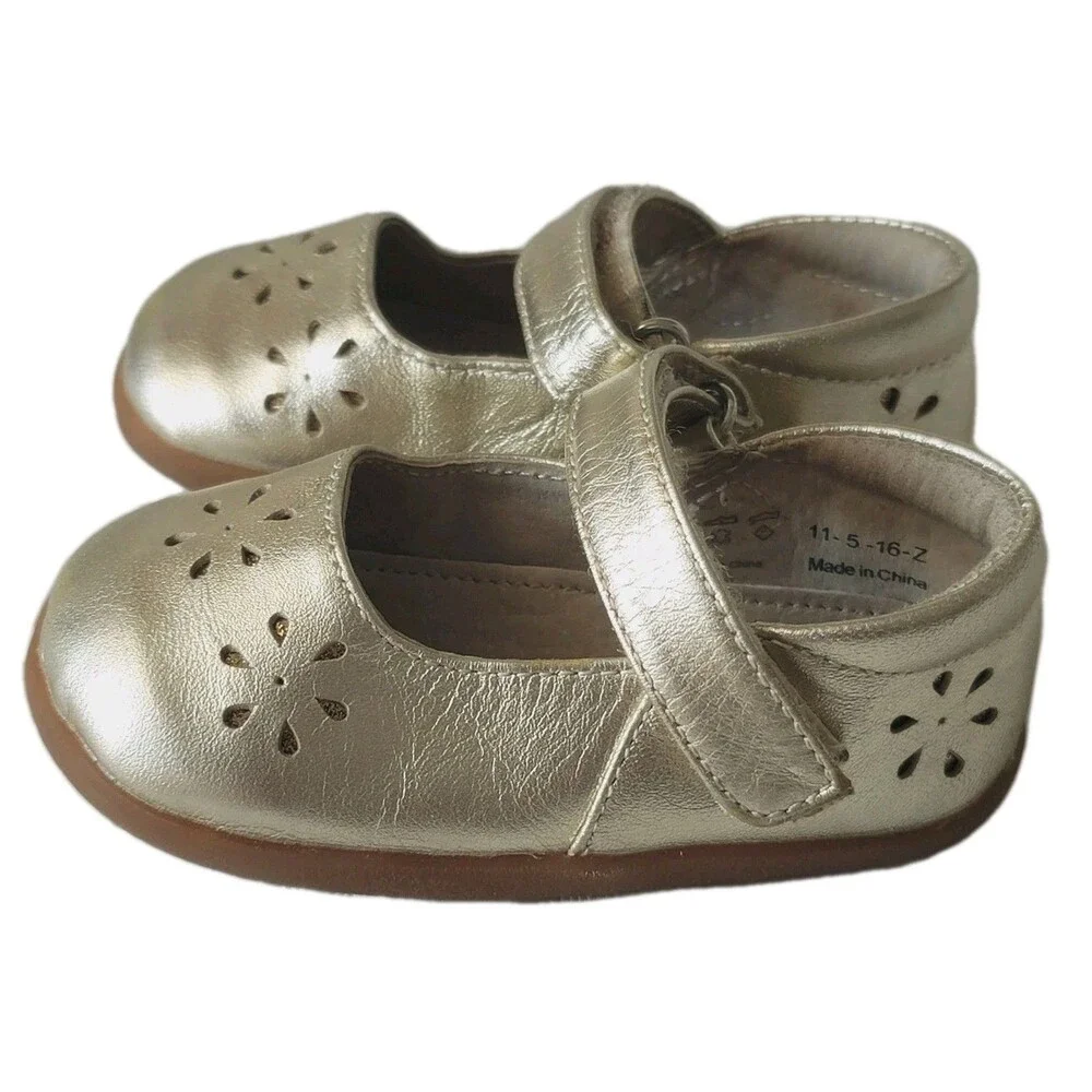 See Kai Run Girls Ginger II Fashion Gold Mary Janes Shoes Size 5